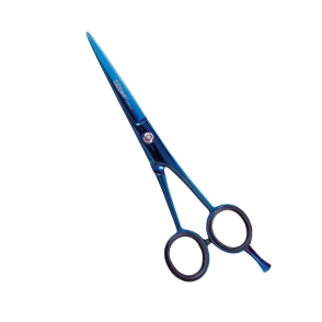 EUROSTIL TIJERA FILO NAVAJA TITANIO BLUE 5.5"