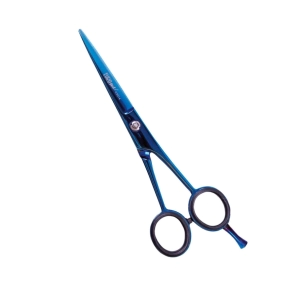 EUROSTIL TIJERA FILO NAVAJA TITANIO BLUE 5.5