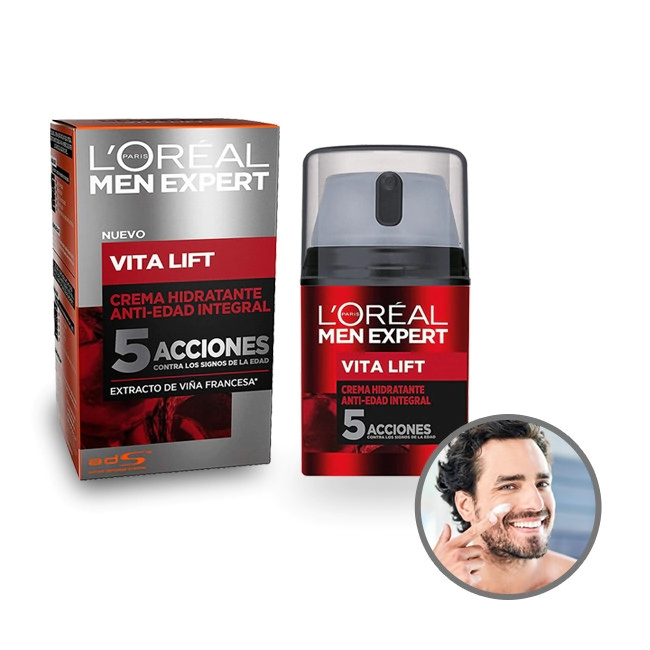 L�OREAL MEN EXPERT VITA LIFT CREMA HIDRADANTE ANTI IDADE 5 ACCIONES 50 ML