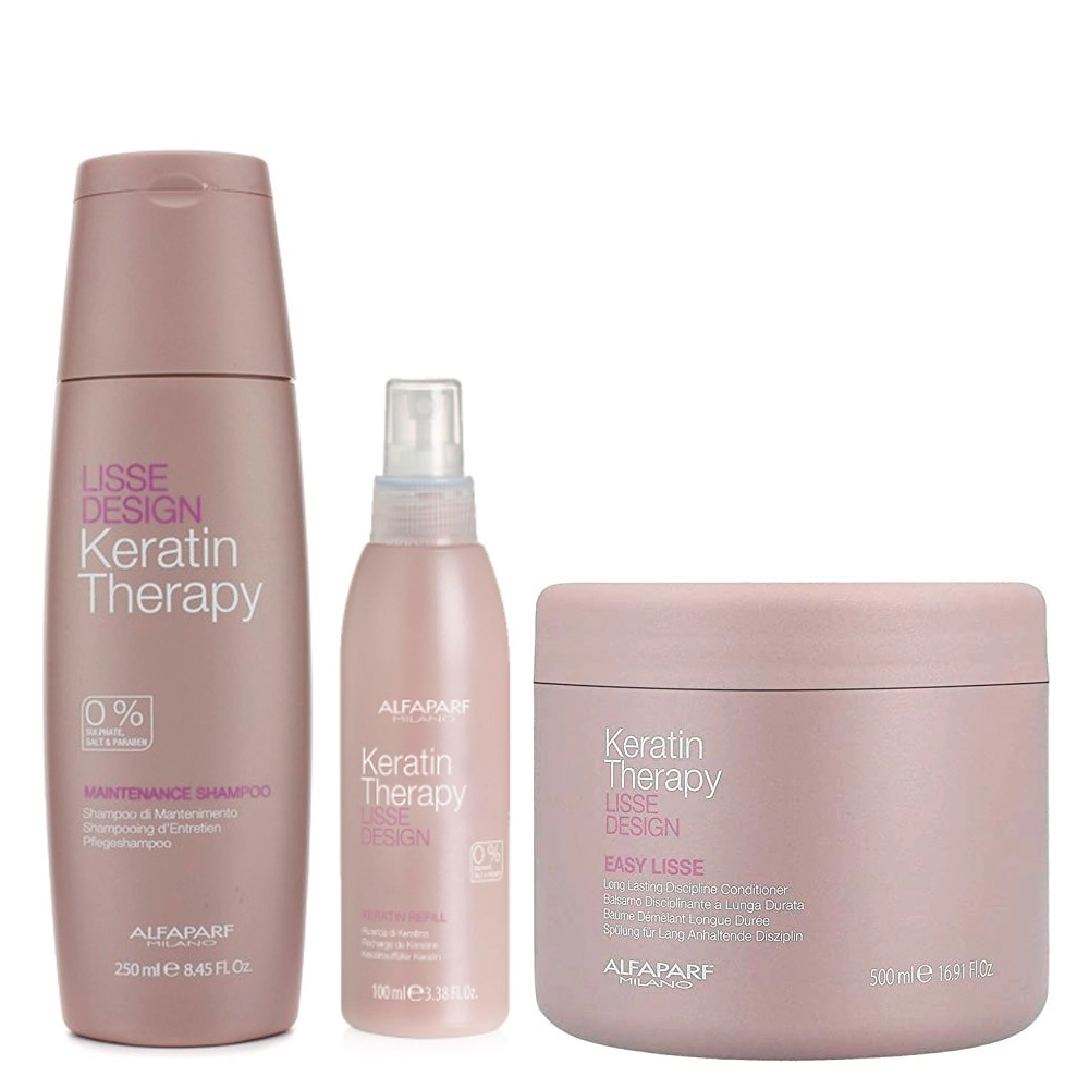COMBO ALFAPARF KERATIN THERAPY POST ALISADO X 3