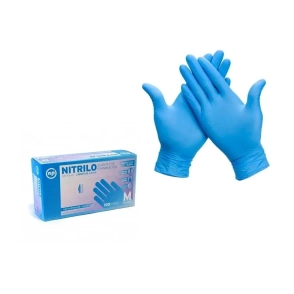 GUANTES NITRILO COLOR AZUL M