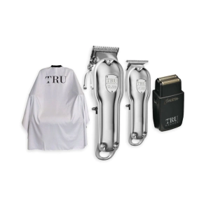 COMBO TRU BARBER M&Aacute;QUINA + PATILLERA + AFEITADORA + CAPA