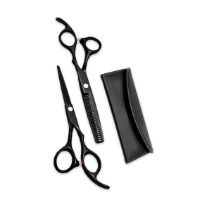 MOZKU SET DE TIJERAS FILO NAVAJA + DE PULIR NEGRAS