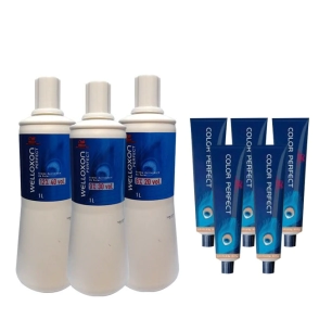 COMBO WELLA 5 TINTURAS COLOR PERFECT +  3 AGUA OXIGENADA 1LT DE 40VOL, 30VOL Y 20VOL