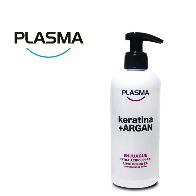 PLASMA KERATINA + ARGAN ENJUAGUE EXTRA ACIDO PH 4.5 LOVE COLOR EA 300 ML