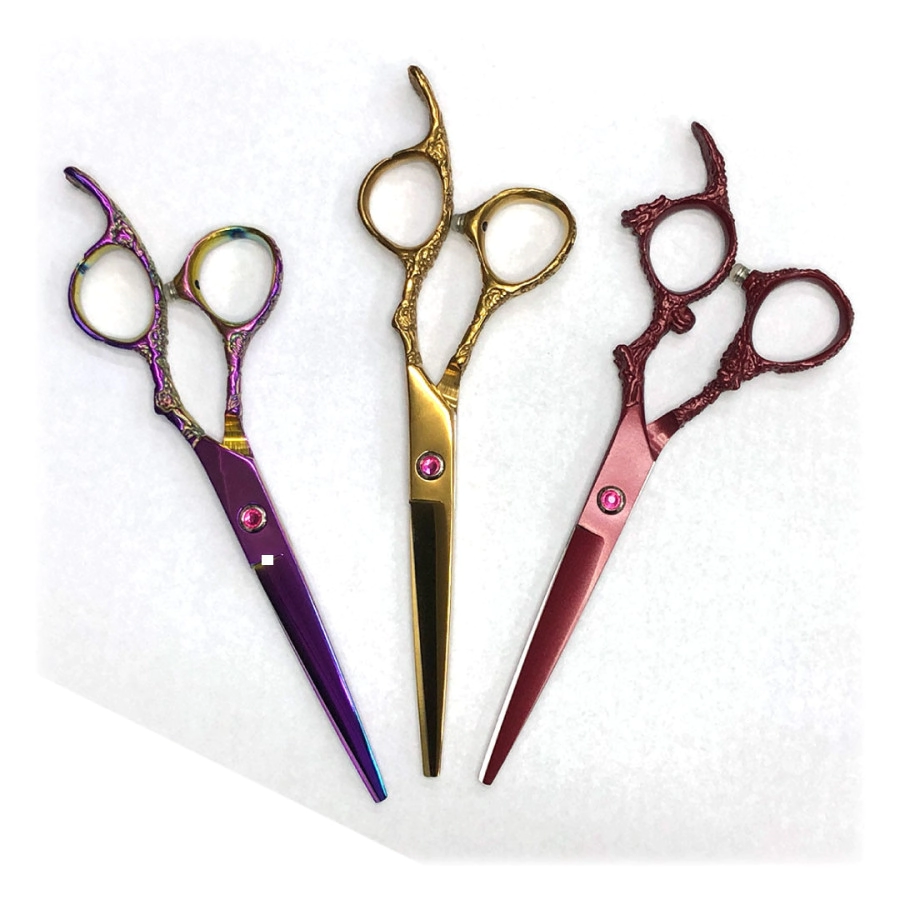 TIJERA FILO NAVAJA CON STRASS ROSA