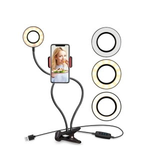 SOPORTE LIVE STREAM LUZ LED C/ SOPORTE P/ CELULAR