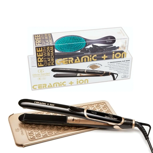 OLIVIA GARDEN PLANCHITA CERAMIC ION + KIT CEPILLOS