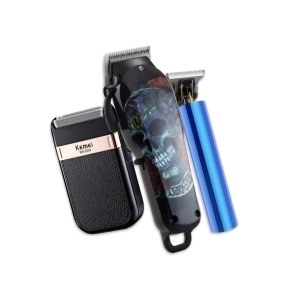 COMBO KEMEI M&Aacute;QUINA DE CORTE + PATILLERA + AFEITADORA