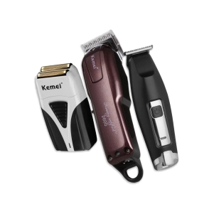 COMBO KEMEI M&Aacute;QUINA DE CORTE + PATILLERA + AFEITADORA