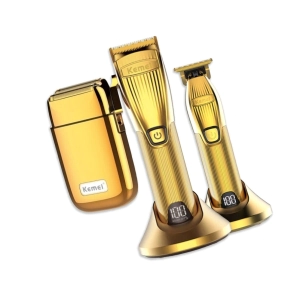 COMBO KEMEI M&Aacute;QUINA DE CORTE + PATILLERA + AFEITADORA