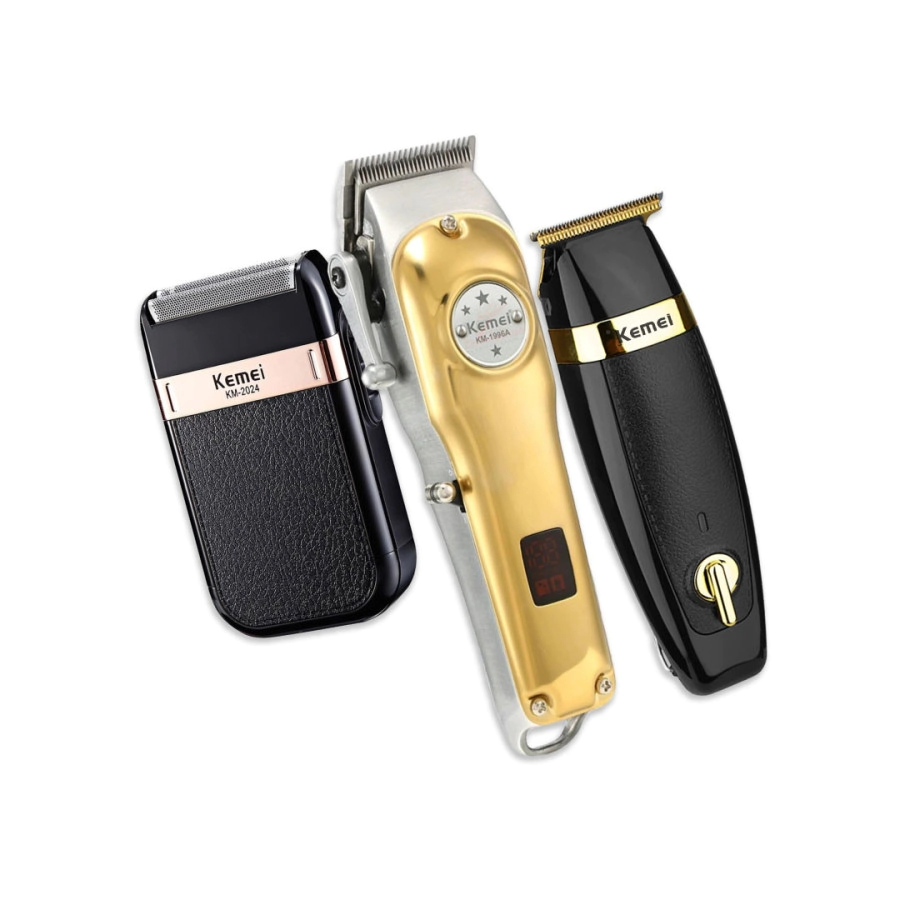 COMBO KEMEI M�QUINA DE CORTE + PATILLERA + AFEITADORA