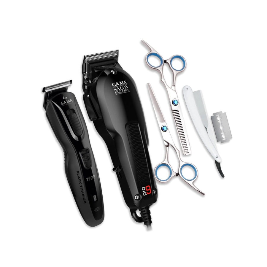 COMBO GA.MA M�QUINA DE CORTE + PATILLERA + TIJERAS PULIR Y FILO NAVAJA + NAVAJA + 10 HOJAS