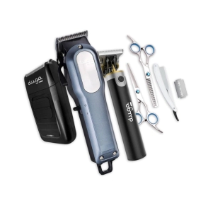 COMBO DUGA M&Aacute;QUINA DE CORTE + PATILLERA + AFEITADORA + TIJERAS PULIR Y FILO NAVAJA + NAVAJA + 10 HOJ