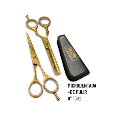 TIJERAS MICRODENTADA + DE PULIR 6