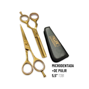 TIJERAS MICRODENTADA + DE PULIR 5,5