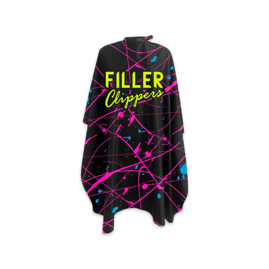 CAPA DE PELUQUER�A Y BARBER�A FILLER NEGRA ESTAMPADO C8101