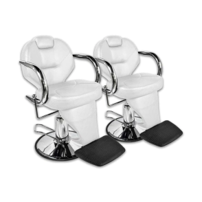 COMBO 2 SILLONES BARBEROS EXCLUSIVE 4 BLANCO HIDR&Aacute;ULICO