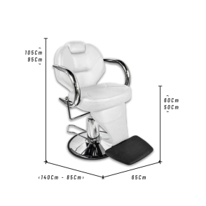 COMBO 2 SILLONES BARBEROS EXCLUSIVE 4 BLANCO HIDR&Aacute;ULICO