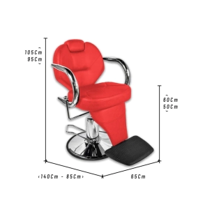 COMBO 2 SILLONES BARBEROS EXCLUSIVE 4 ROJO HIDR&Aacute;ULICO