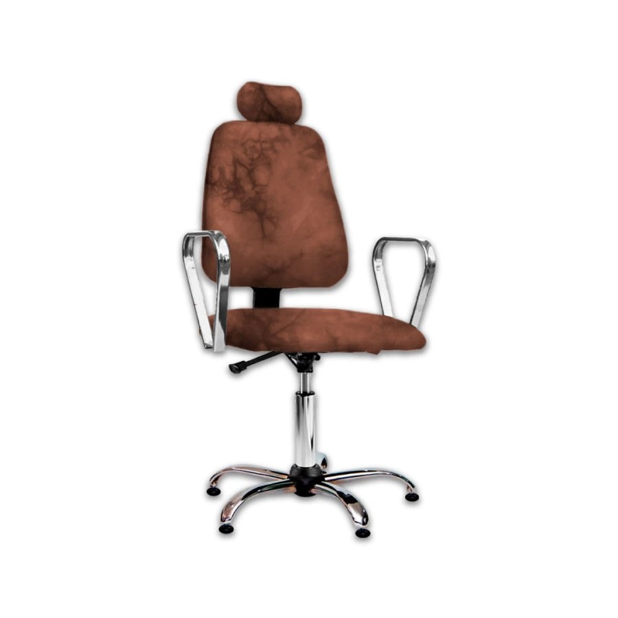 SILL�N BARBERO RECLINABLE BASE A G�S CROMADA | MARRON