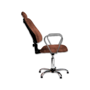 SILL&Oacute;N BARBERO RECLINABLE BASE A G&Aacute;S CROMADA | MARRON