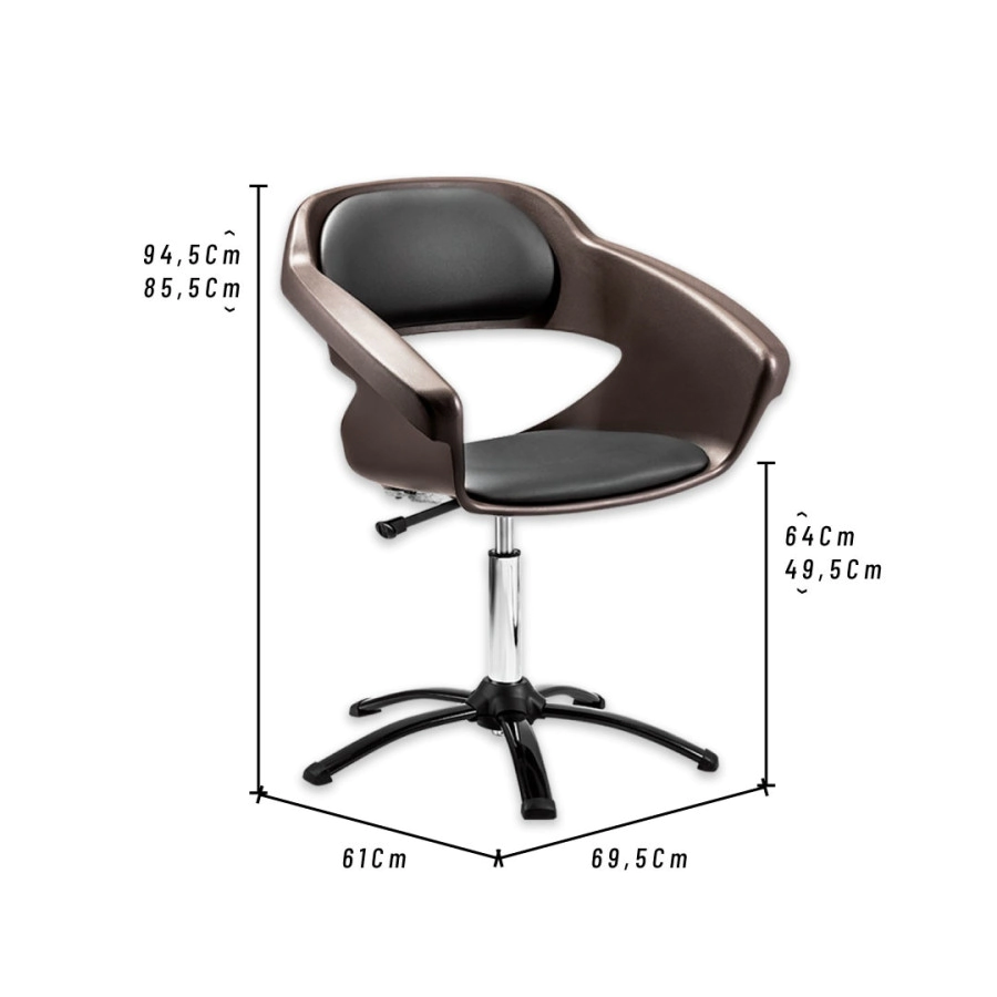 SILL�N DOMPEL PRIMMA BASE A G�S TABACO Y NEGRO