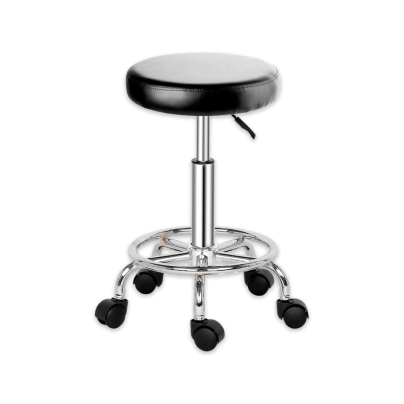 TABURETE BASE CROMADA CON ARO VENTURA NEGRO