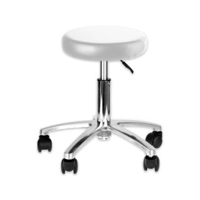 TABURETE BASE CROMADA INDIANA BLANCO