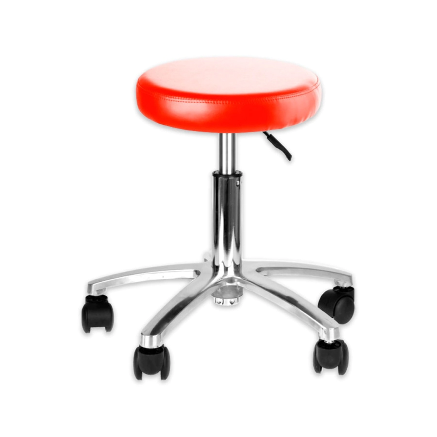 TABURETE BASE CROMADA INDIANA ROJO