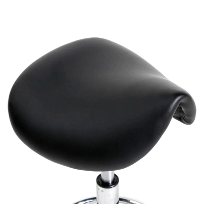 TABURETE BASE CROMADA CON ARO IOWA NEGRO