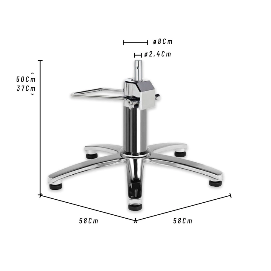 BASE HIDR�ULICA ESTRELLA CROMADA