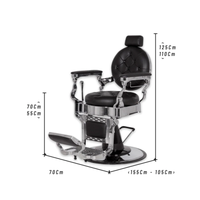 SILLN BARBERO BELMONT VINTAGE SILVER NEGRO