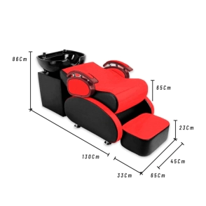 LAVACABEZA GEORGIA BACHA CER&Aacute;MICA ROJO Y NEGRO