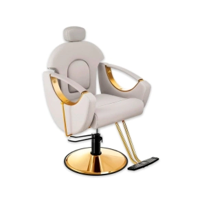 SILL&Oacute;N BARBERO ALASKA HIDRAULICO BLANCO DORADO