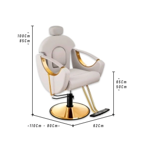 SILL&Oacute;N BARBERO ALASKA HIDRAULICO BLANCO DORADO