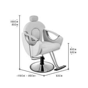 SILL&Oacute;N BARBERO ALASKA HIDRAULICO BLANCO PLATEADO