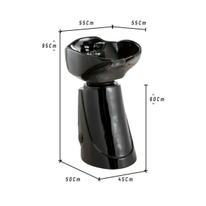 COLUMNA LAVACABEZA DUBLIN BACHA CER&Aacute;MICA NEGRA