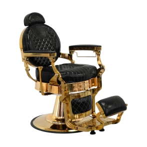 SILL&Oacute;N BARBERO LONDON BASE DORADA TAPIZADO NEGRO
