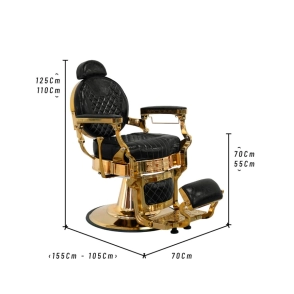 SILL&Oacute;N BARBERO LONDON BASE DORADA TAPIZADO NEGRO