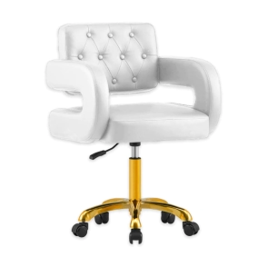 SILL&Oacute;N DE PELUQUER&Iacute;A LYON BASE DORADA TAPIZADO BLACNO