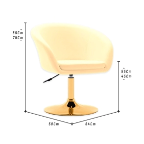 SILL&Oacute;N DE PELUQUER&Iacute;A MIDLAND BASE DORADA TAPIZADO BEIGE