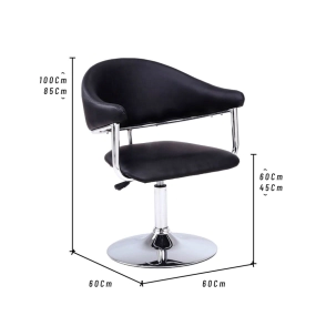 SILL&Oacute;N DE PELUQUER&Iacute;A IDAHO BASE PLATEADA TAPIZADO NEGRO