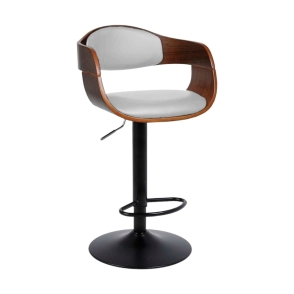 TABURETE PROFESIONAL BRISTOL BASE PLATEADA TAPIZADO BLANCO