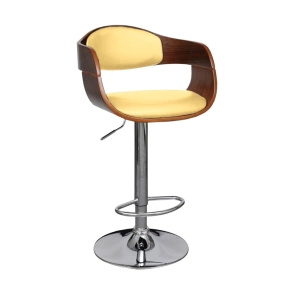 TABURETE PROFESIONAL BRISTOL BASE PLATEADA TAPIZADO BEIGE