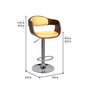 TABURETE PROFESIONAL BRISTOL BASE PLATEADA TAPIZADO BEIGE