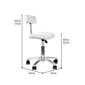 TABURETE BASE CROMADA Y RESPALDO DAKOTA BLANCO
