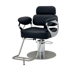 SILL&Oacute;N BARBERO VARSOVIA BASE PLATEADA TAPIZ NEGRO