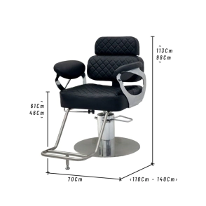SILL&Oacute;N BARBERO VARSOVIA BASE PLATEADA TAPIZ NEGRO