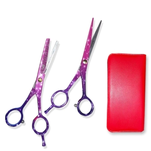 KIT ASHO DE TIJERAS DE CORTE Y PULIR + ESTUCHE